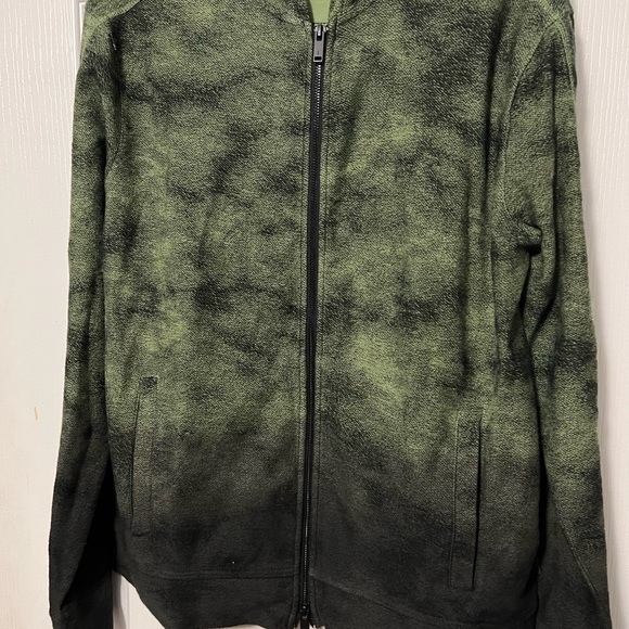 John Varvatos Antone Overdye Jaquard Hoodie, Army Green, size M - Picture 1 of 13